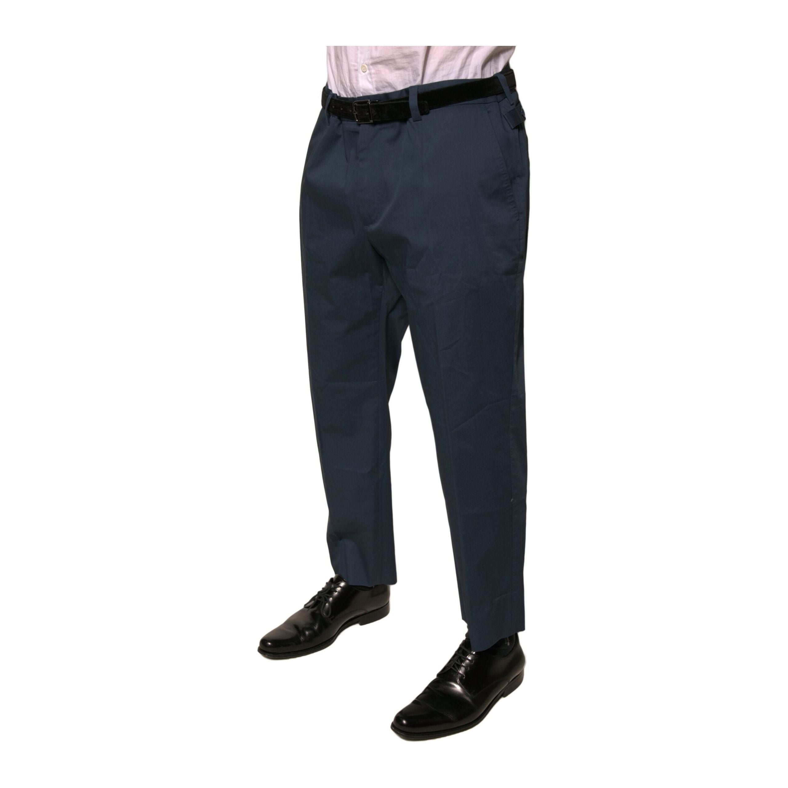 Dolce & Gabbana Blue Cotton Skinny Dress Pants