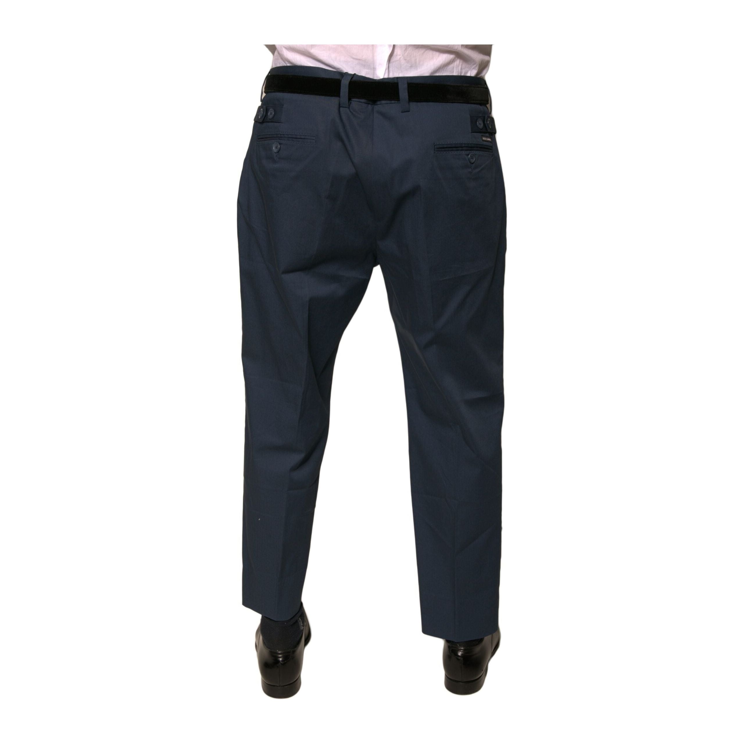 Dolce & Gabbana Blue Cotton Skinny Dress Pants