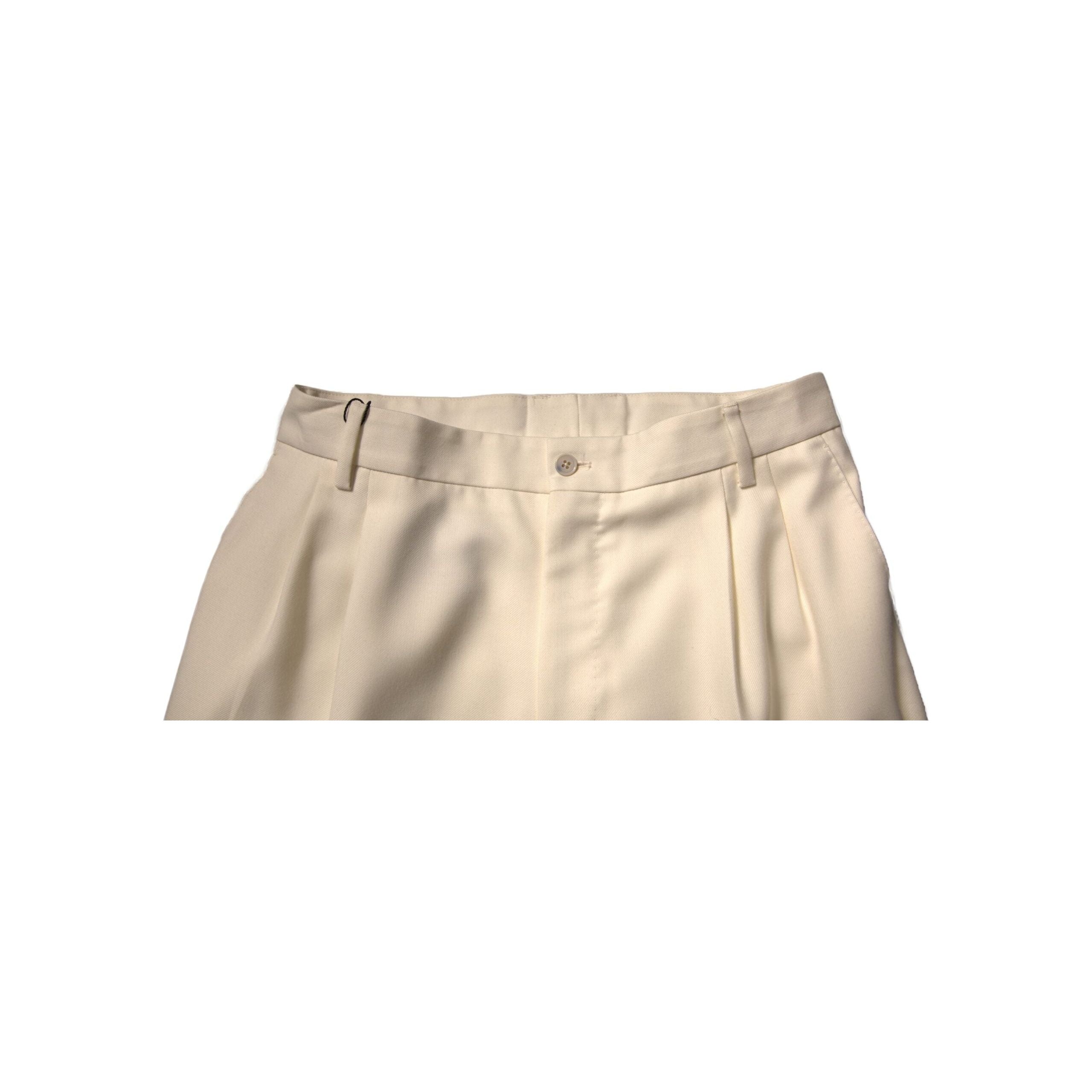 Dolce & Gabbana Off White Wool Dress Pants Elegance