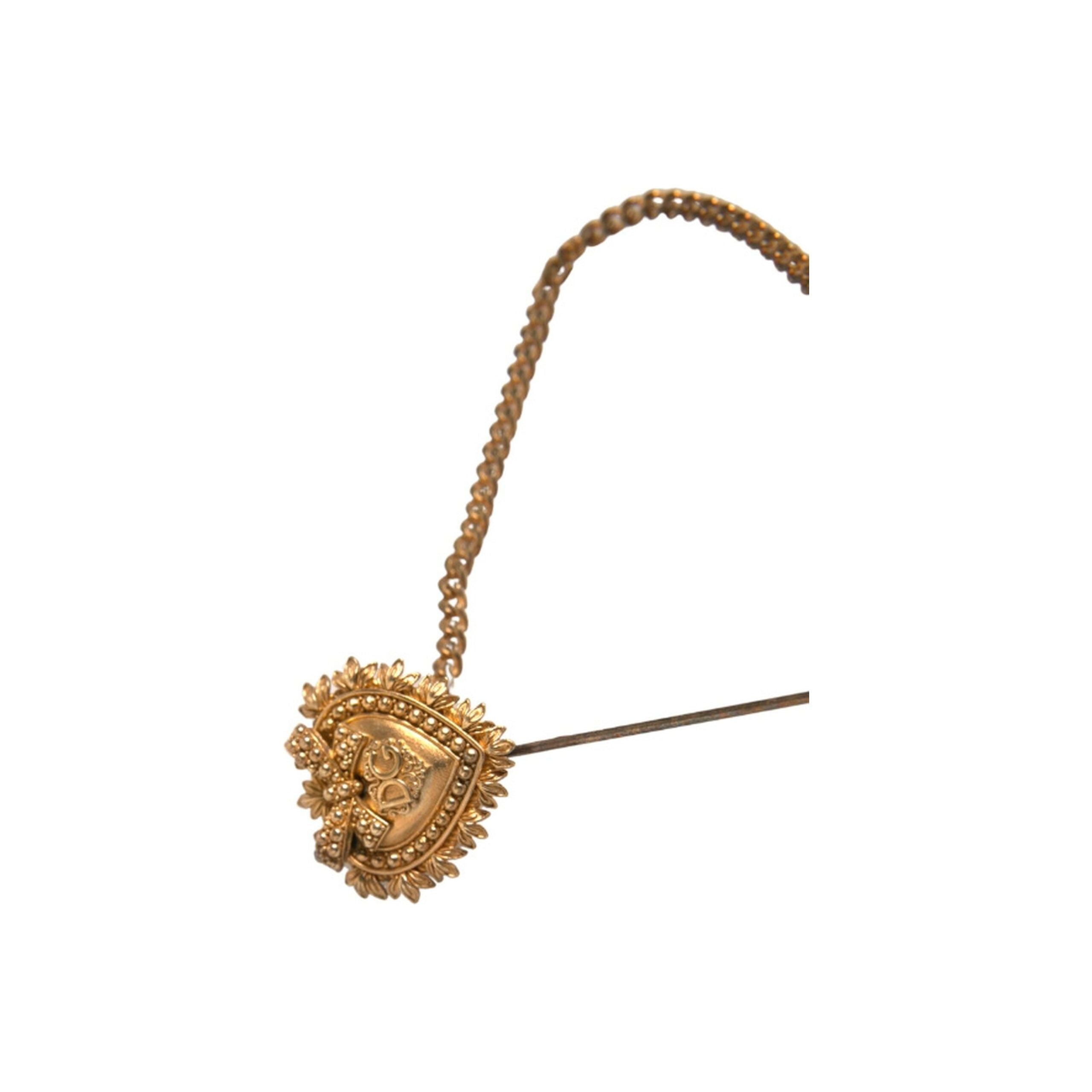 Dolce & Gabbana Gold 925 Sterling Silver Sacred Heart Brooch