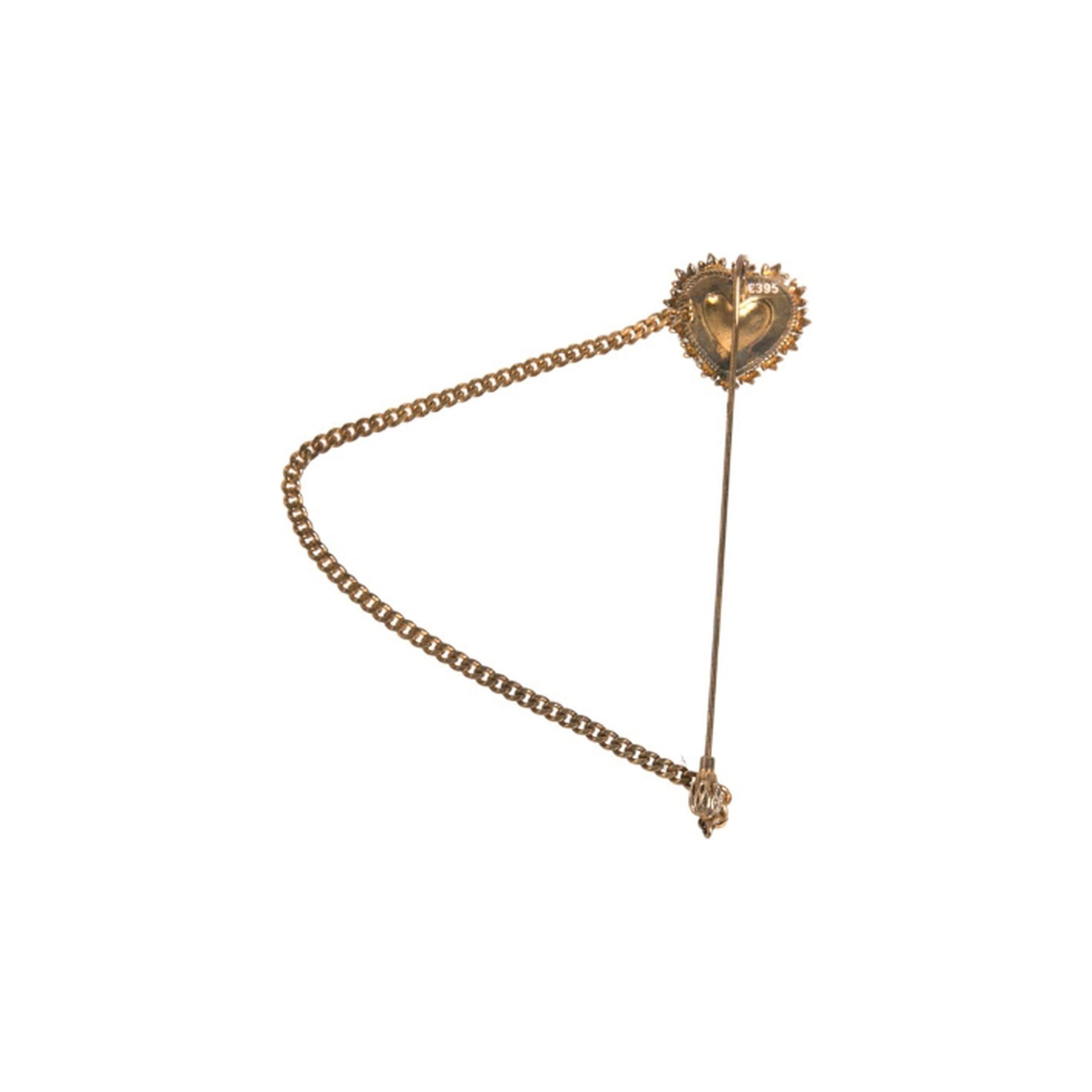Dolce & Gabbana Gold 925 Sterling Silver Sacred Heart Brooch