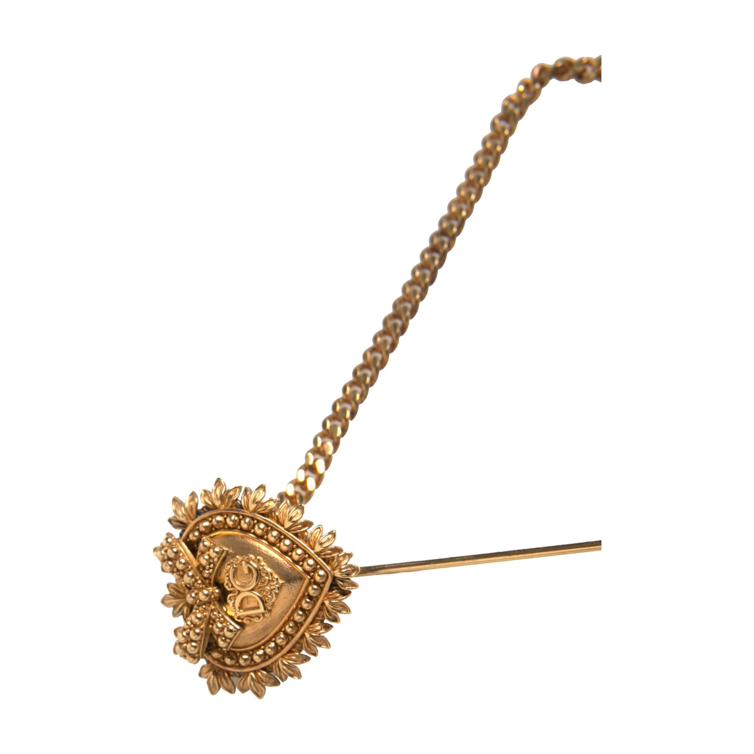 Dolce & Gabbana Gold 925 Sterling Silver Sacred Heart Brooch