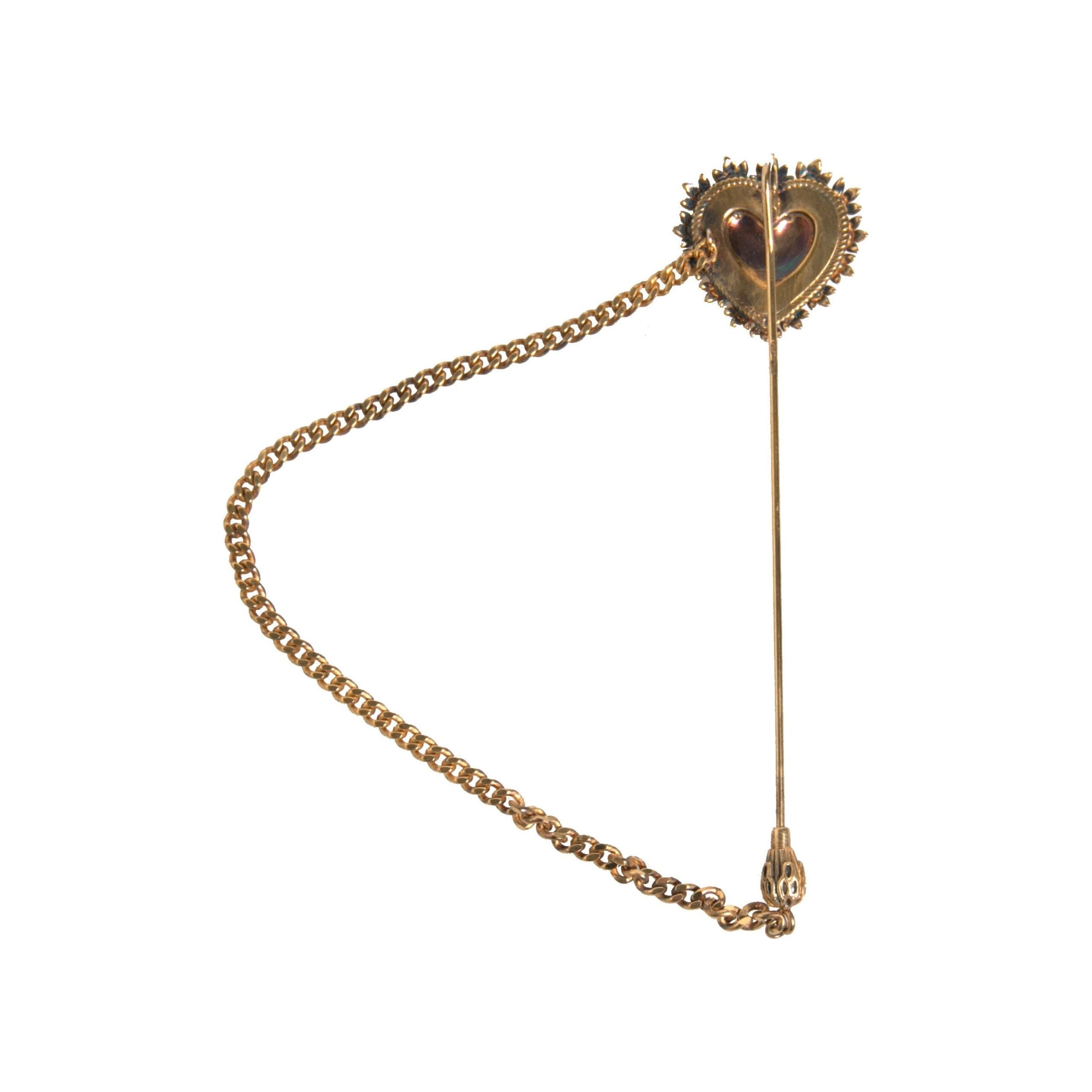 Dolce & Gabbana Gold 925 Sterling Silver Sacred Heart Brooch