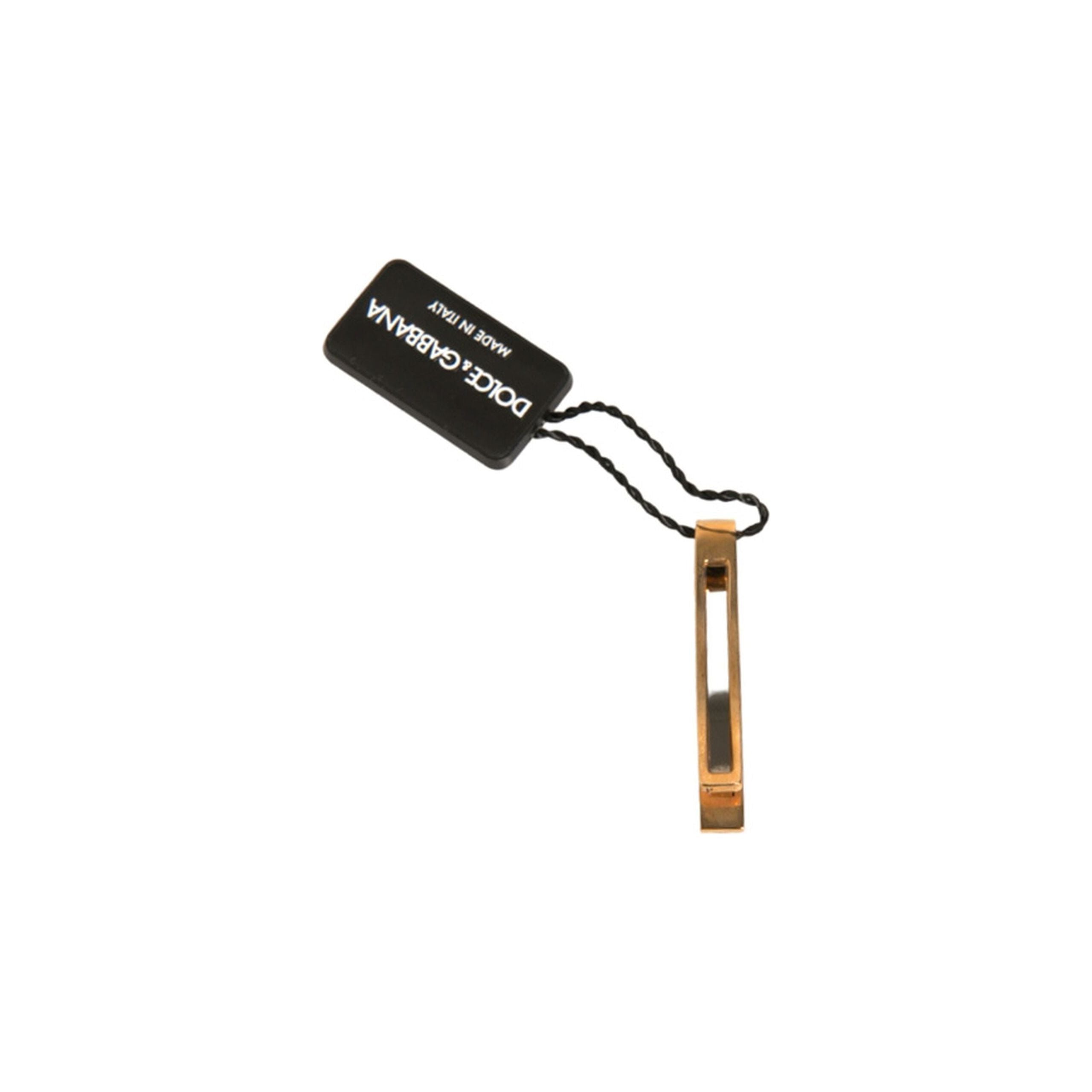 Dolce & Gabbana Gold Tone Brass Crystal Tie Clip Bar