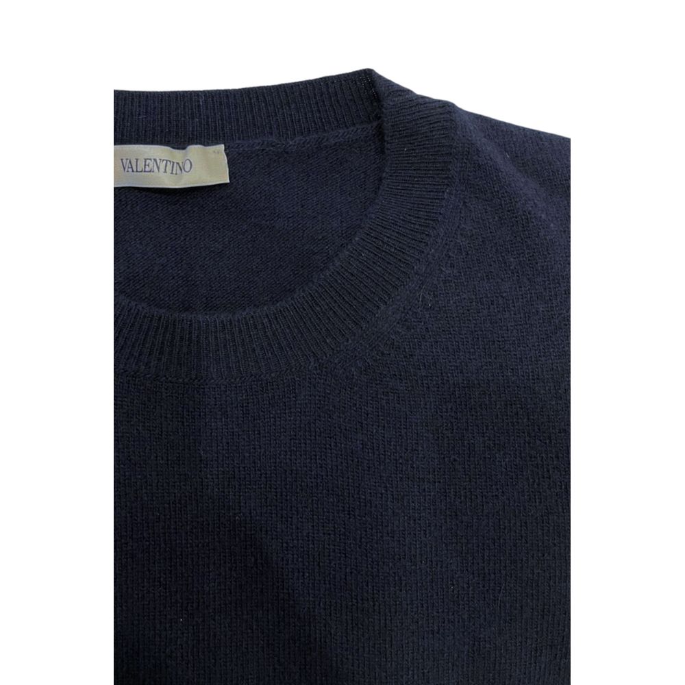 Valentino Blue Virgin Wool Sweater for Elevated Wardrobe