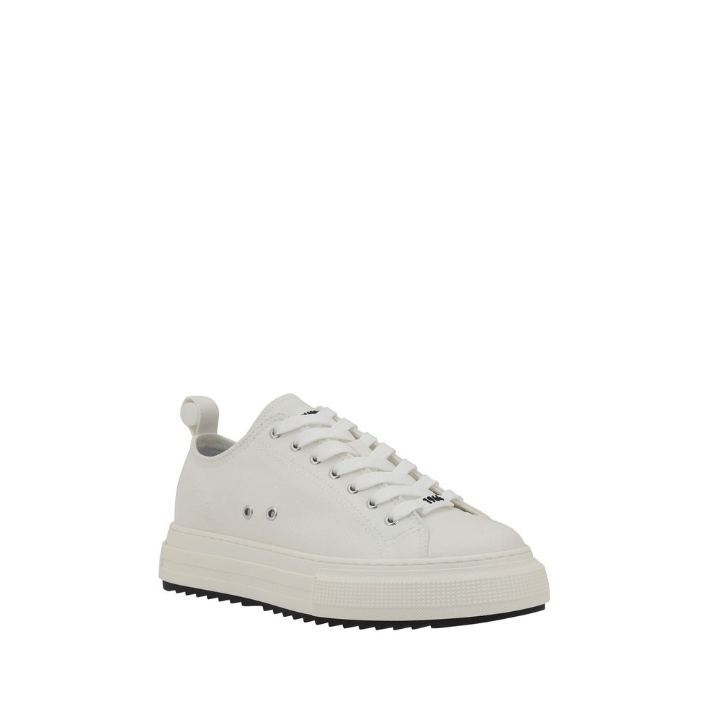 Dsquared² White Leather Sneakers - Urban Sophistication Redefined