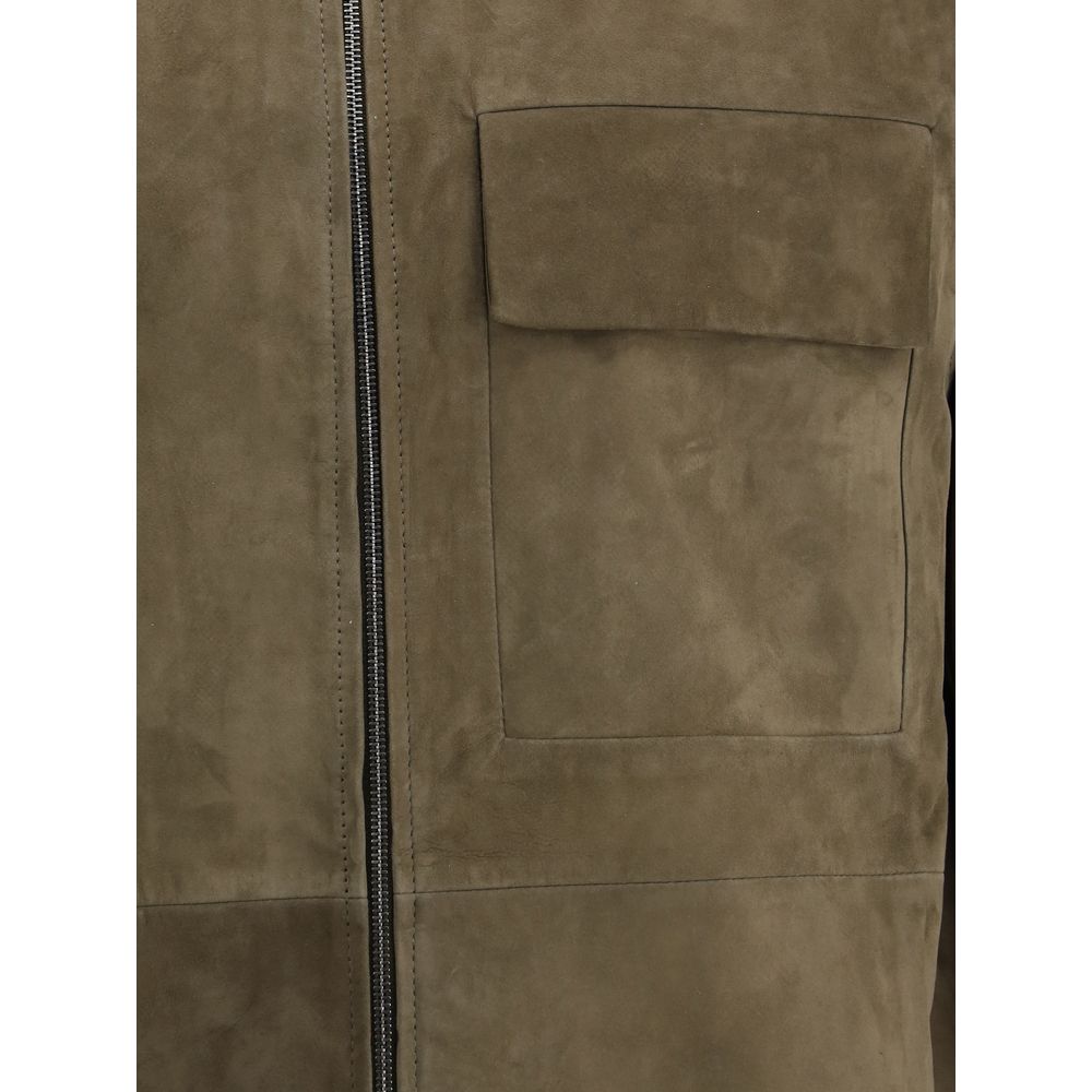 Belstaff Brown Suede Leather Jacket for Timeless Elegance