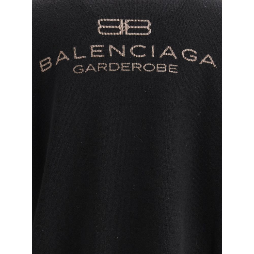 Balenciaga Grey Wool Sweater - Timeless Elegance Redefined