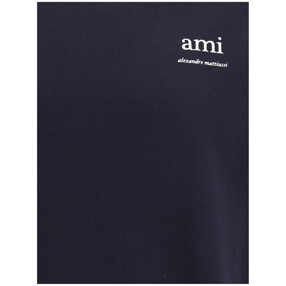 Ami Paris Grey Cotton Blend Sweatshirt in Premium Quality
