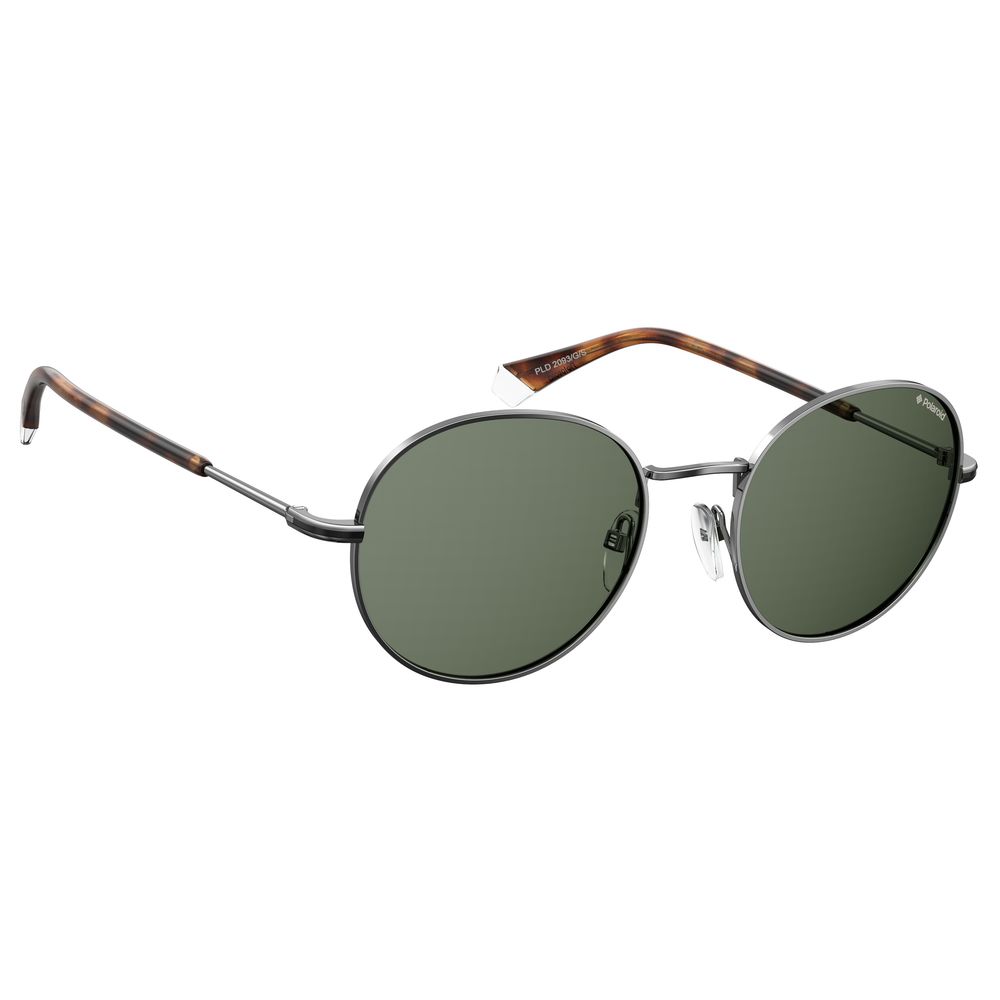 Polaroid Gray Metal Sunglasses with Green Polarized Lenses