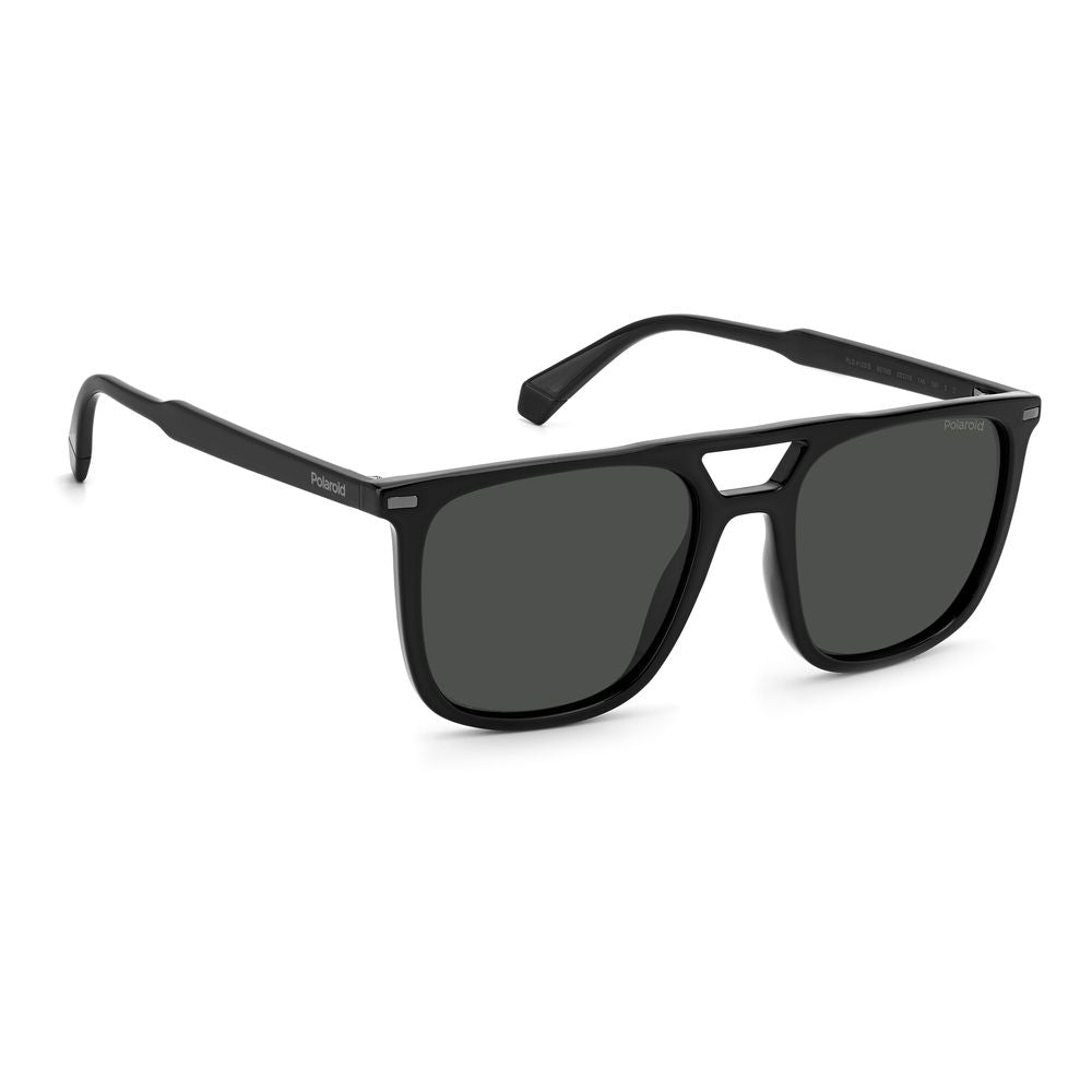 Polaroid Black Sunglasses With Polarized Gray Lenses