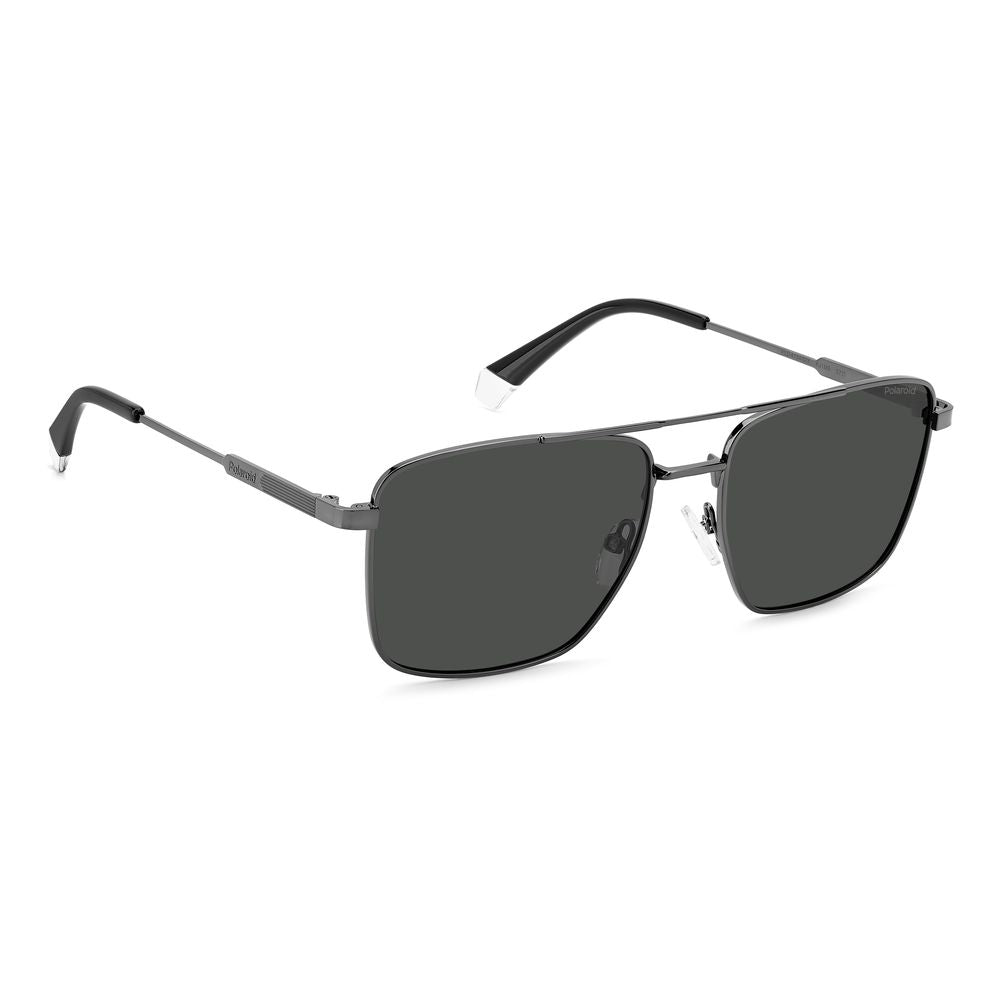Polaroid Gray Metal Sunglasses with Distinctive Design