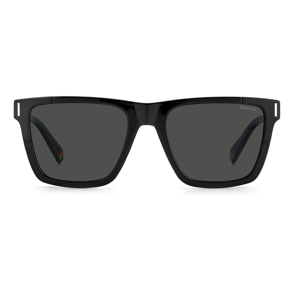 Polaroid Black Acetate Sunglasses with Timeless Elegance