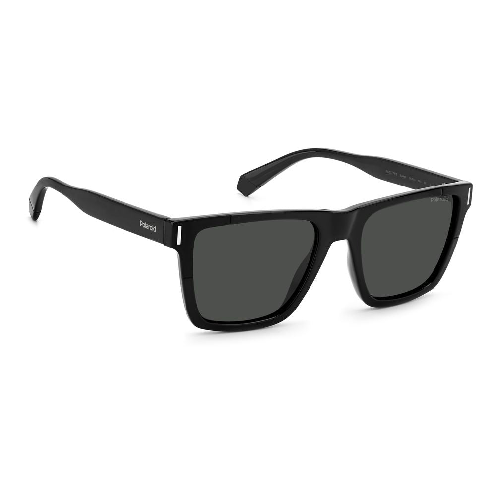 Polaroid Black Acetate Sunglasses with Timeless Elegance