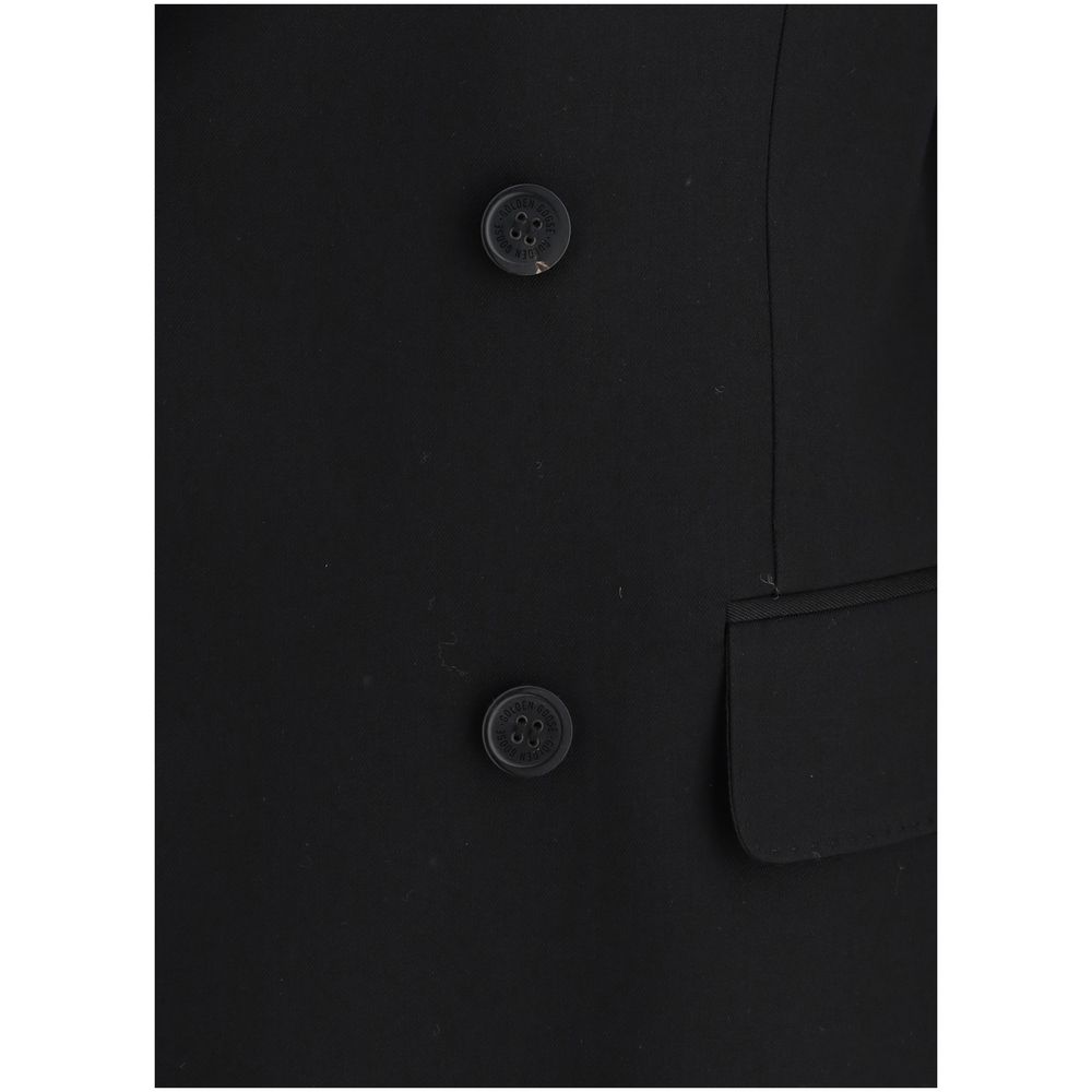Golden Goose Navy Wool Double-breasted Blazer for Timeless Elegance