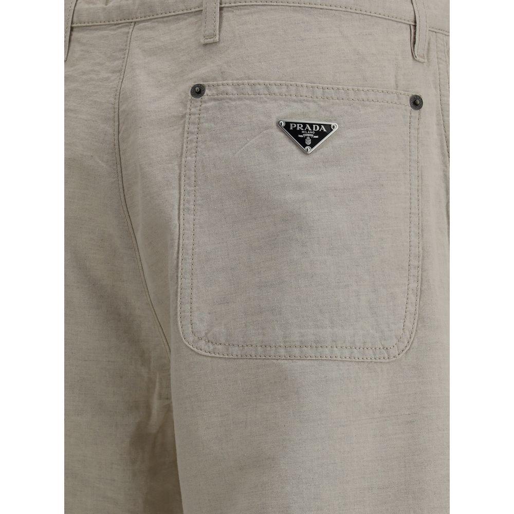 Prada Beige Cotton Baggy Pants: Effortless Luxury for Modern Elegance