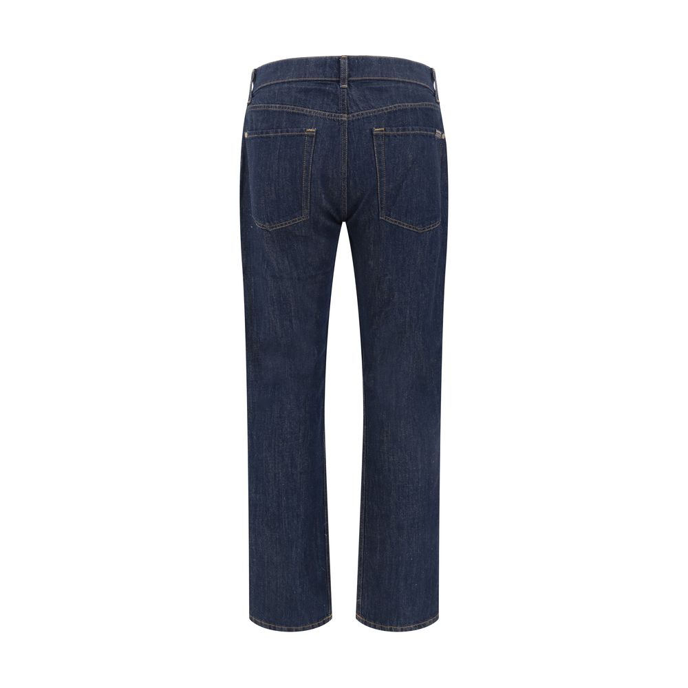 7FOR Blue Premium Denim Straight Jeans: Timeless Elegance