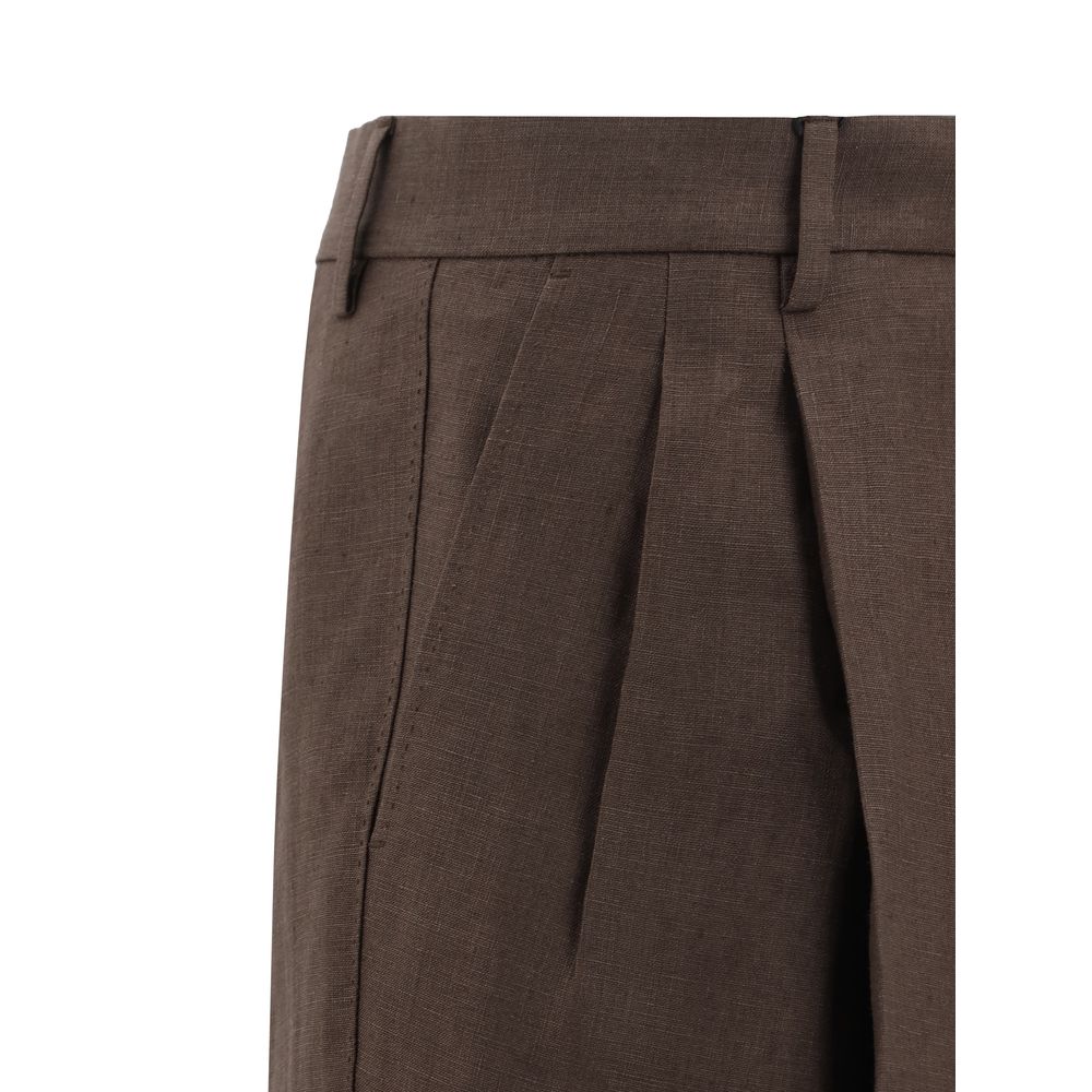 Dolce & Gabbana Beige Linen Pants for Effortless Elegance