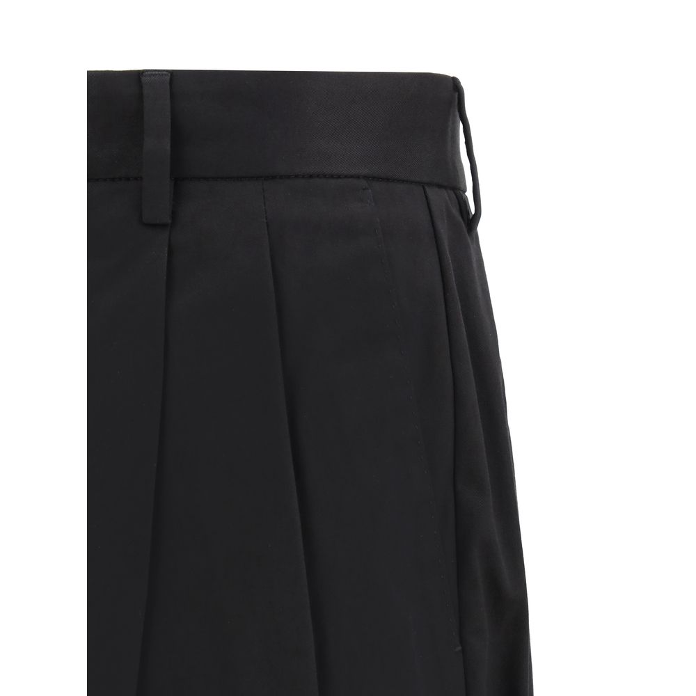 Dolce & Gabbana Black Wool Turn-Up Pants for Effortless Sophistication