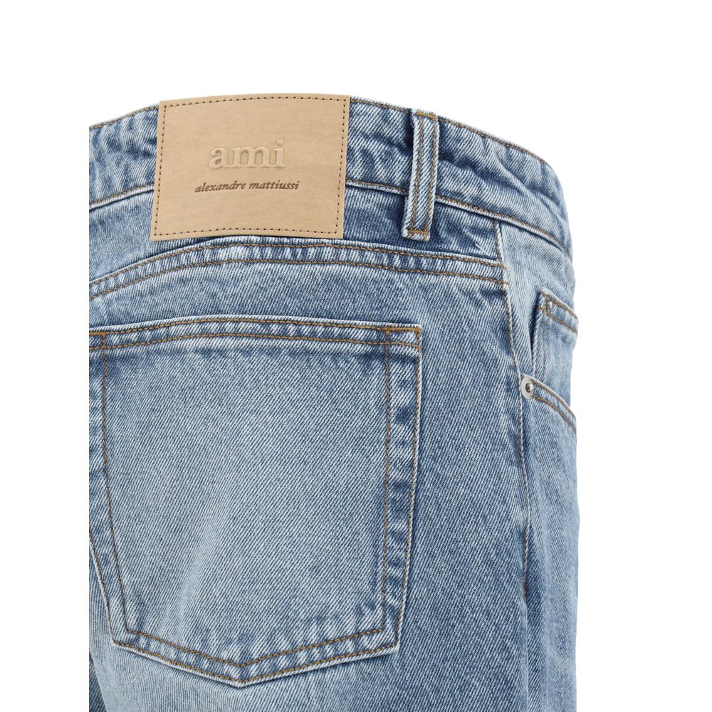 Ami Paris Indigo Denim Classic Fit Jeans for Effortless Elegance
