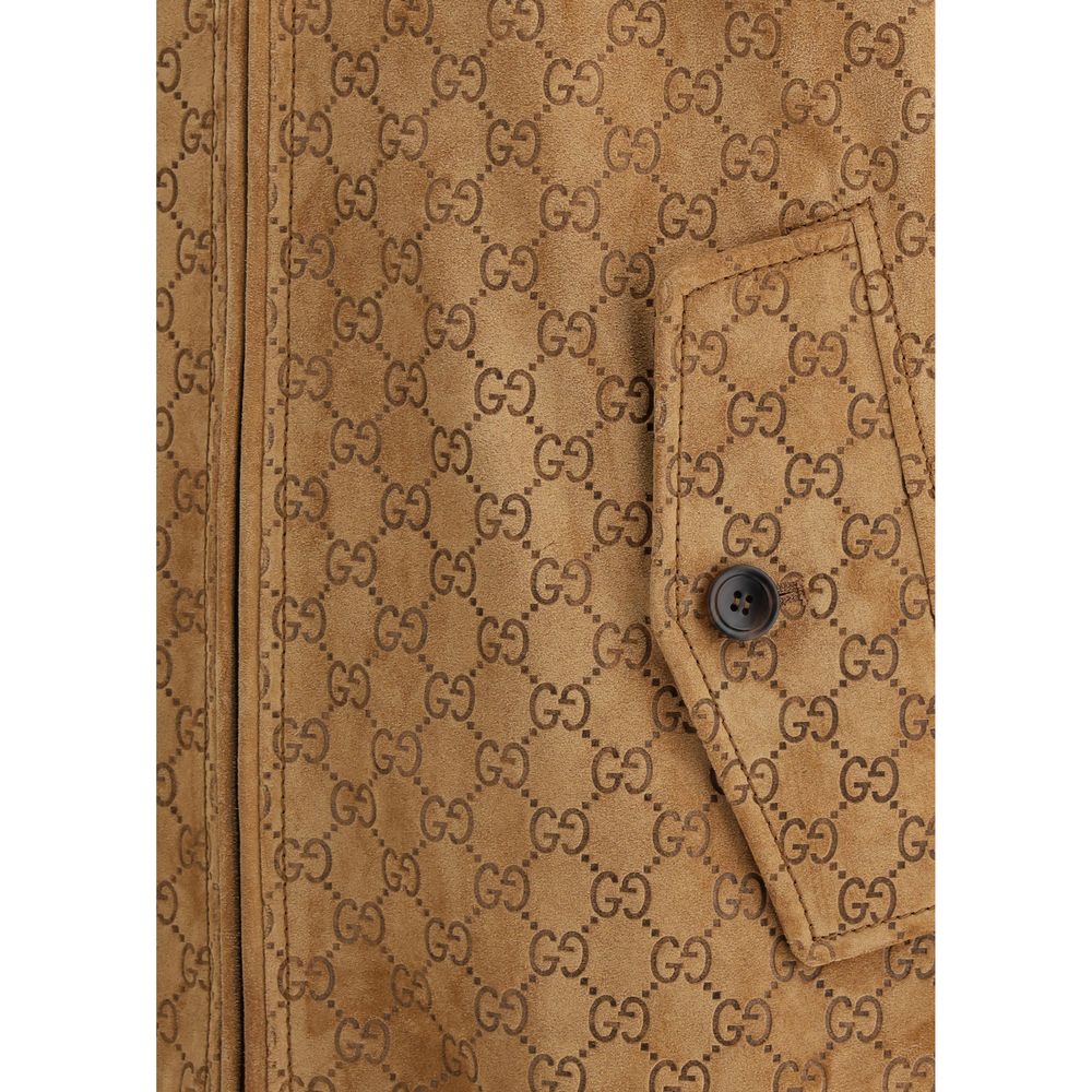 Gucci Green Suede Bomber Jacket for Timeless Sophistication
