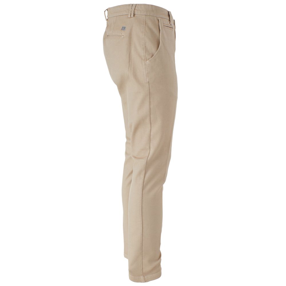Yes Zee Beige Elastane Trousers for Effortless Elegance