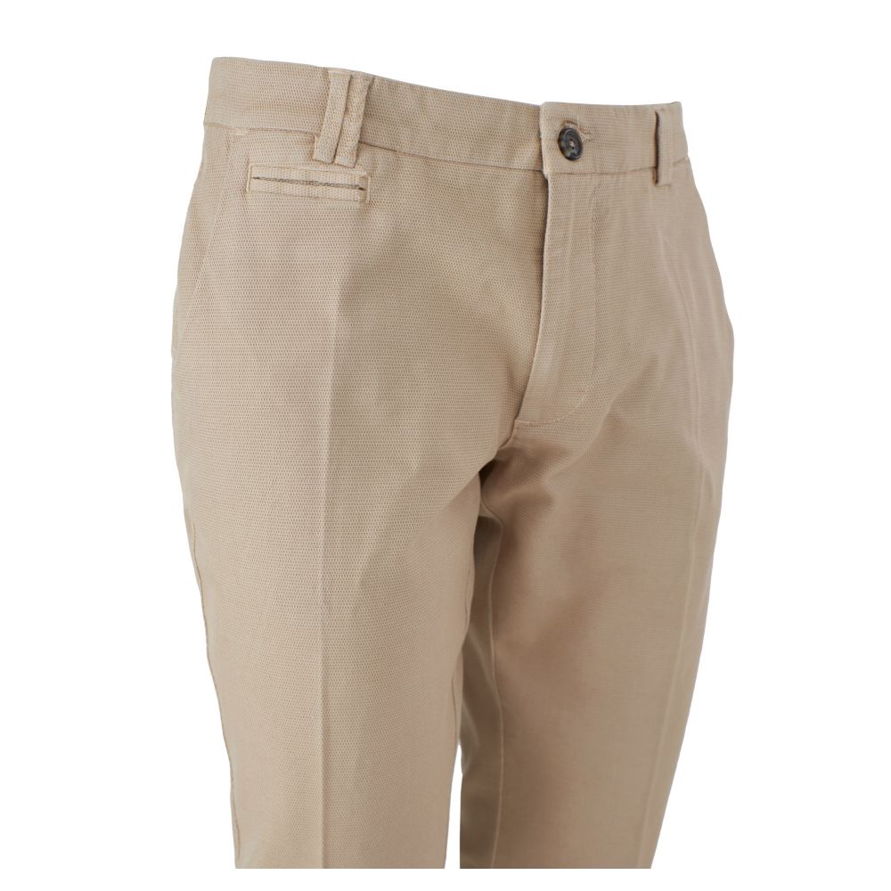 Yes Zee Beige Elastane Trousers for Effortless Elegance