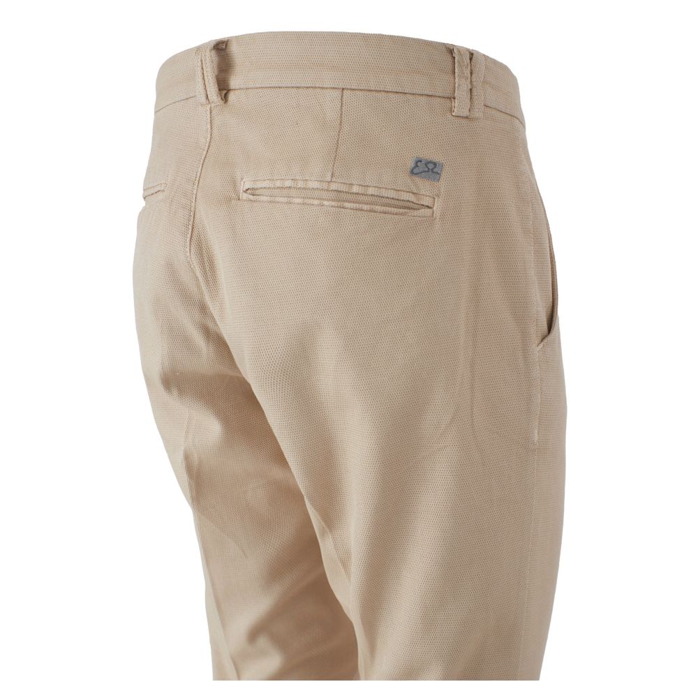 Yes Zee Beige Elastane Trousers for Effortless Elegance