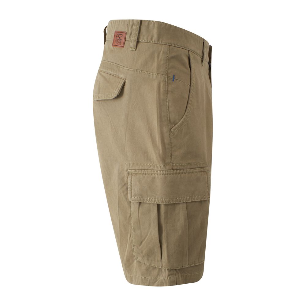 Yes Zee Beige Cotton Bermuda Shorts for Elevated Style