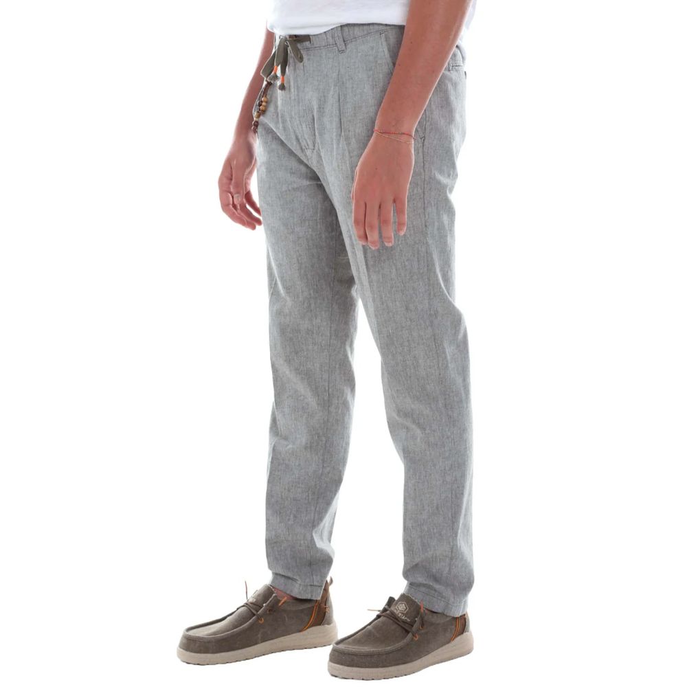 Yes Zee Gray Cotton Trouser for Sophisticated Style