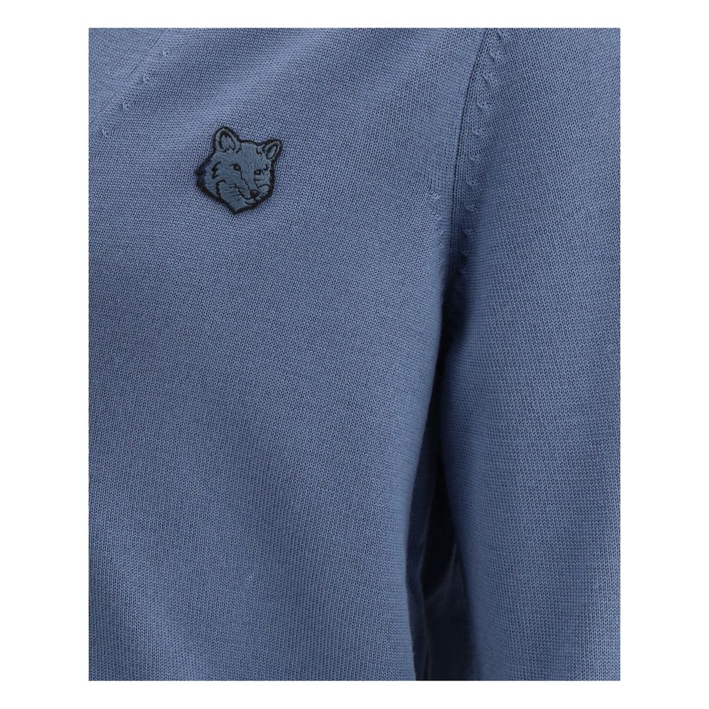 Maison Kitsuné Grey Wool Cardigan for Effortless Elegance