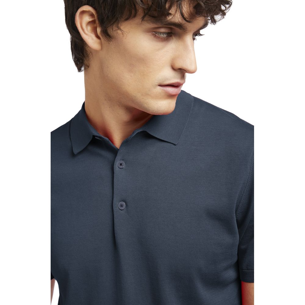 AT.P.CO Blue Cotton Polo Shirt for Effortless Elegance