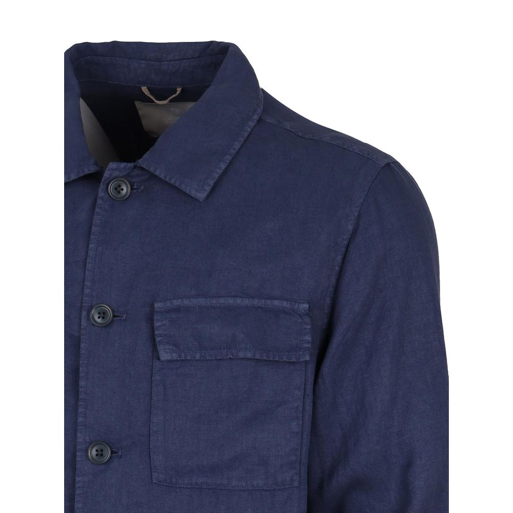 AT.P.CO Blue Linen Shirt for Effortless Elegance