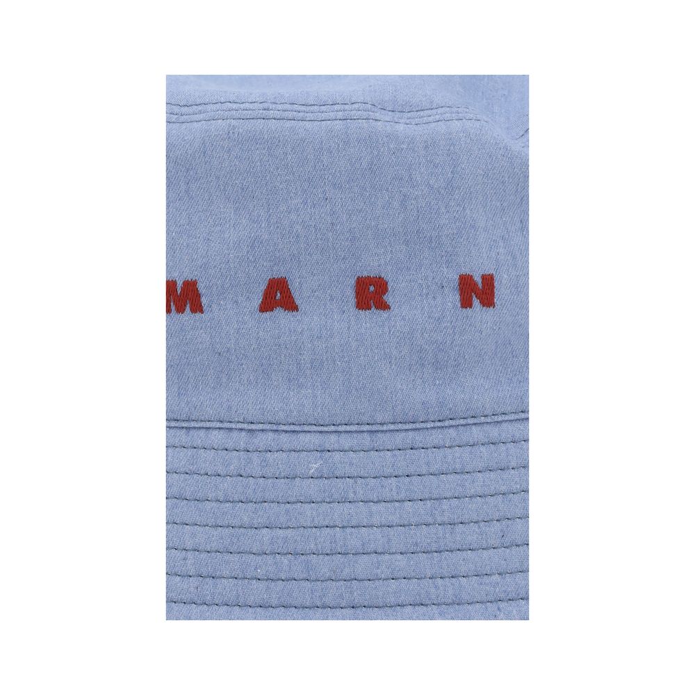 Marni Red Cotton Bucket Hat - Contemporary Elegance Redefined
