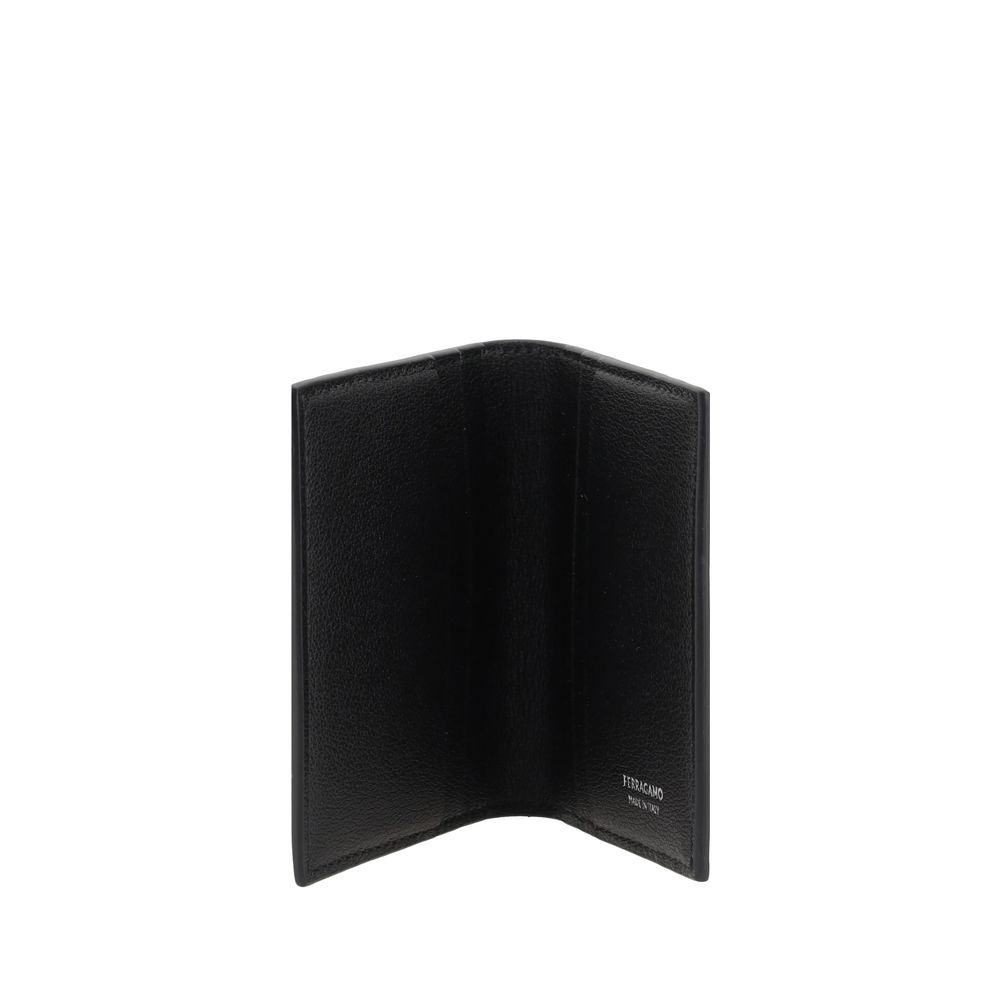 Ferragamo Black Premium Leather Billfold Card Holder