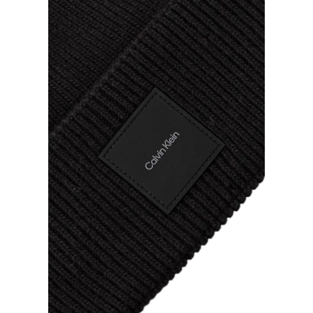 Calvin Klein Black Organic Cotton Beanie for Elegance