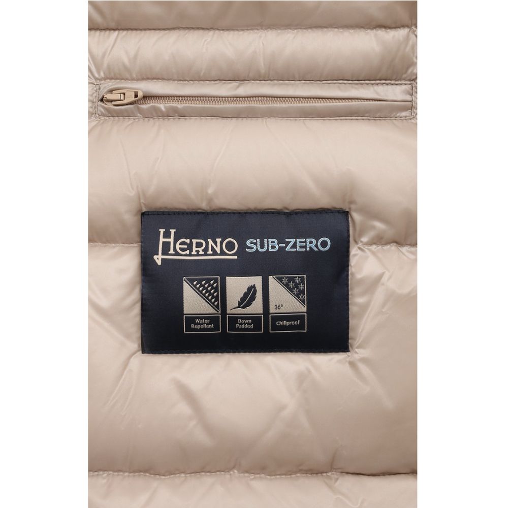 Herno Beige Nylon Jacket – Timeless Elegance Redefined