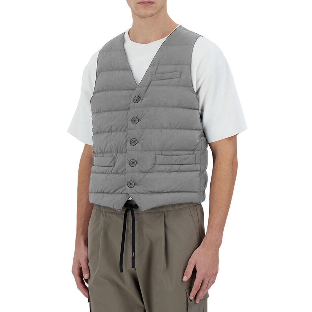 Herno Gray Nylon Vest - Timeless Elegance in Outerwear