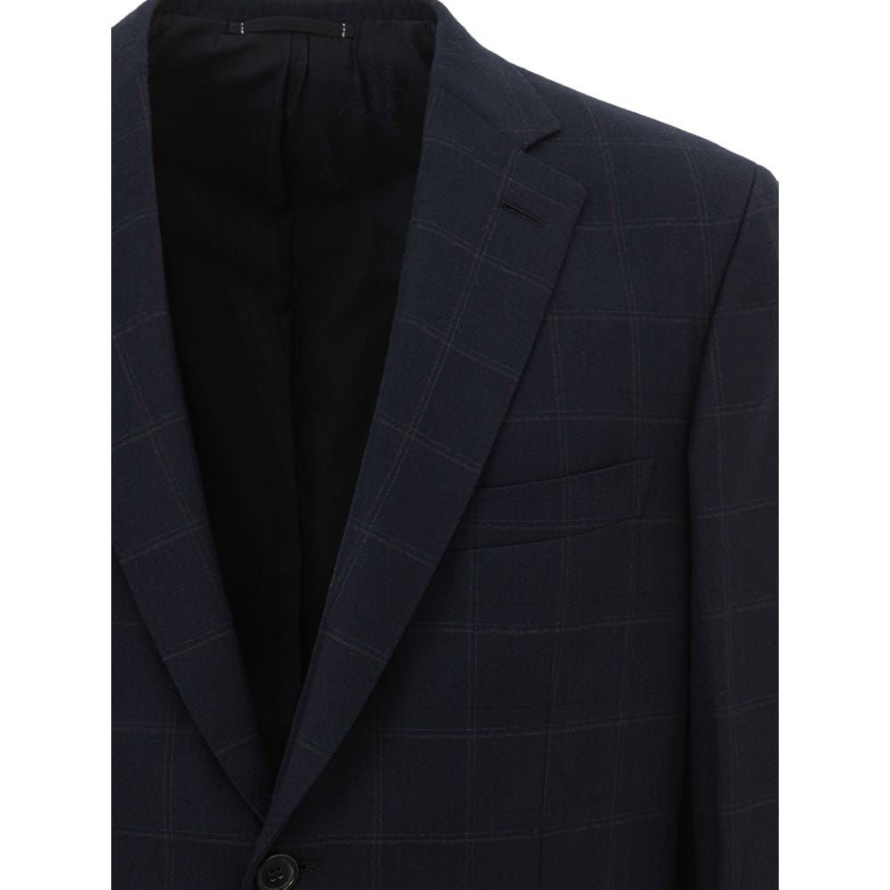 Brioni Blue Wool Blazer with Timeless Elegance and Style