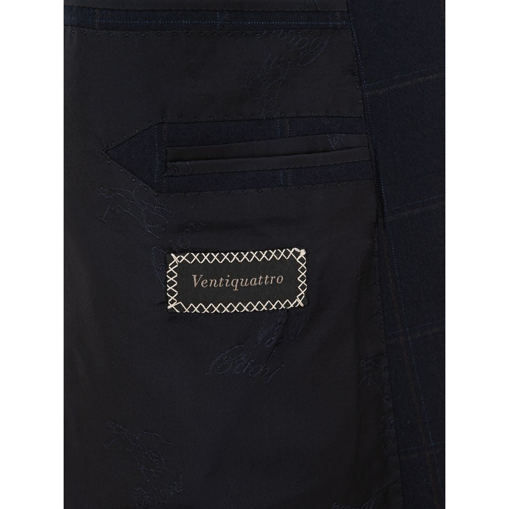 Brioni Blue Wool Blazer with Timeless Elegance and Style