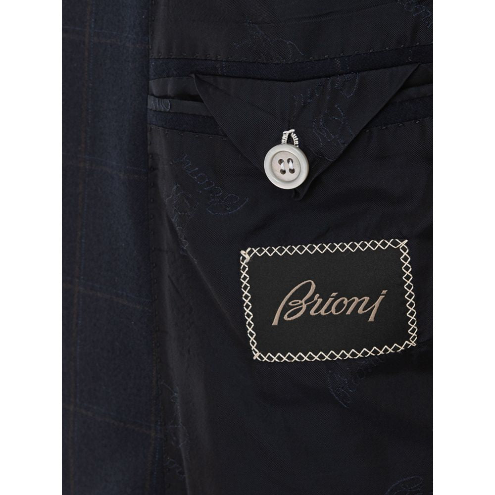 Brioni Blue Wool Blazer with Timeless Elegance and Style