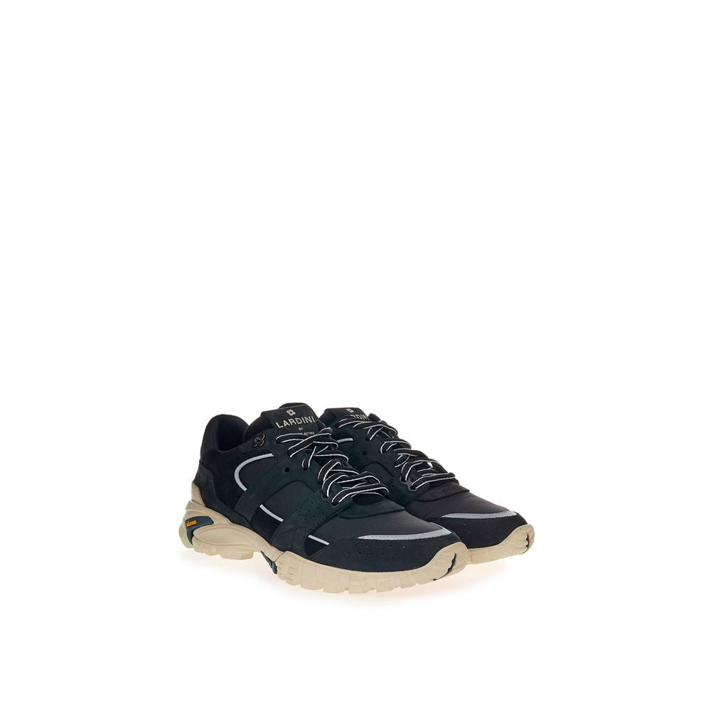 Lardini Black Suede Sneaker with Distinctive Elegance