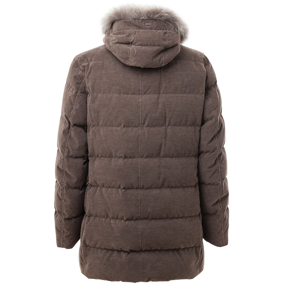 Herno Brown Cotton Jacket for Elevated Everyday Style