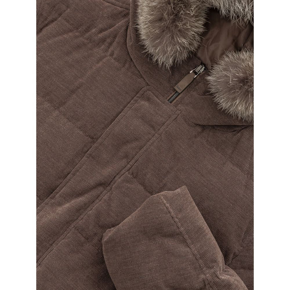 Herno Brown Cotton Jacket for Elevated Everyday Style