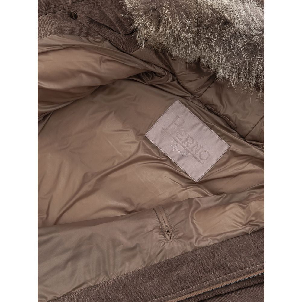 Herno Brown Cotton Jacket for Elevated Everyday Style