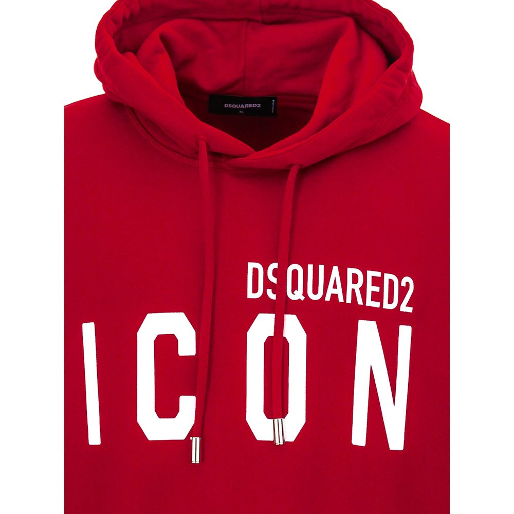 Dsquared² Red Cotton Sweater for Effortless Luxury Style