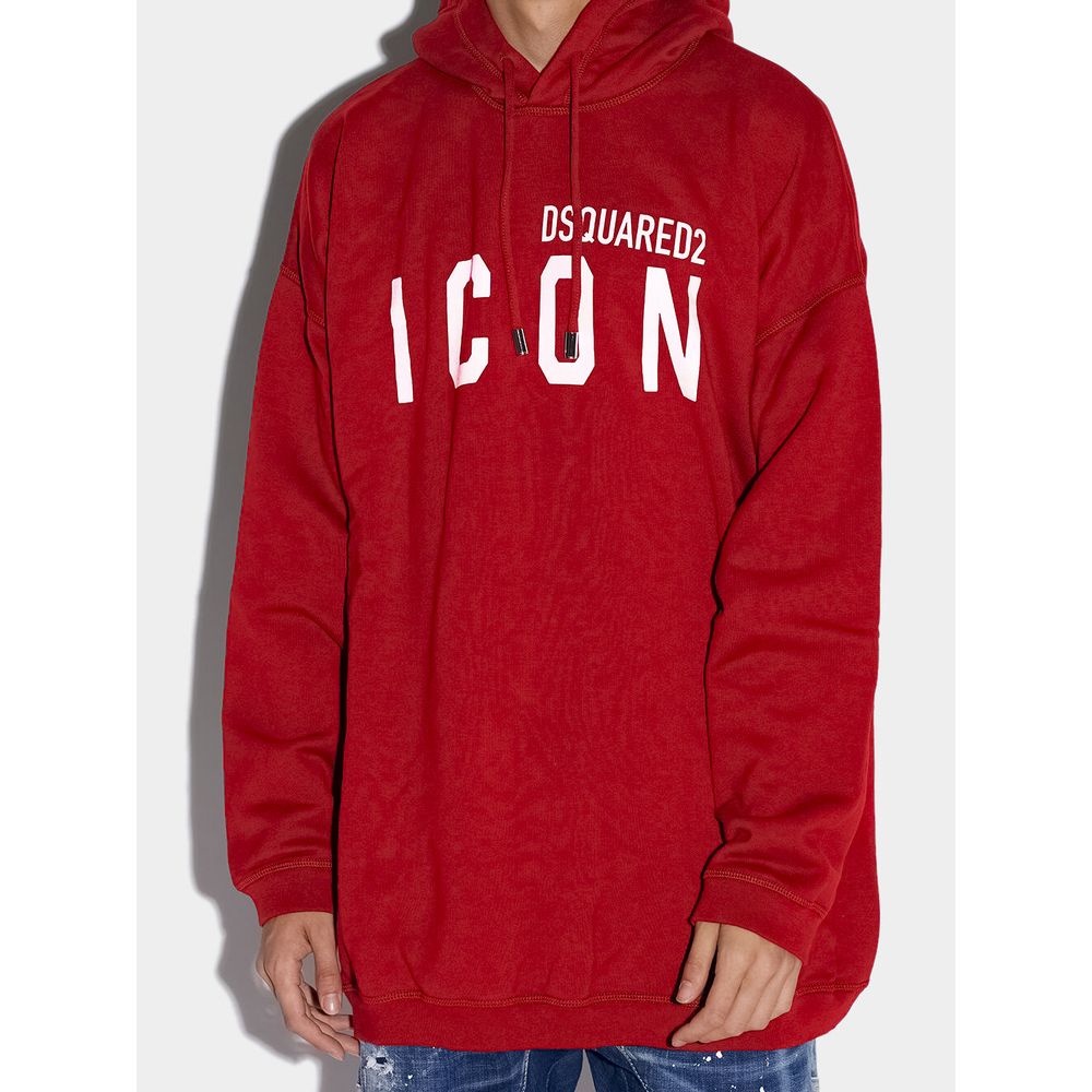 Dsquared² Red Cotton Sweater for Effortless Luxury Style