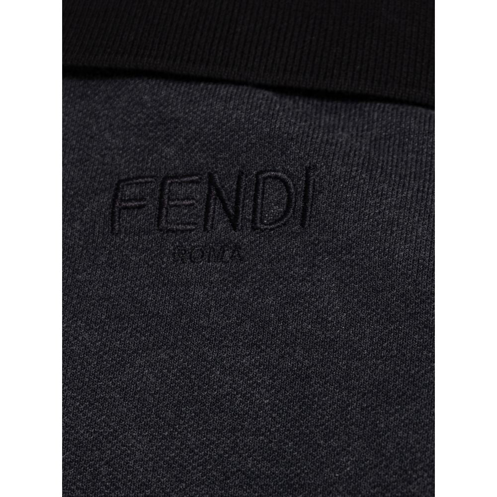 Fendi Black Cotton Polo Shirt - Timeless Sophistication
