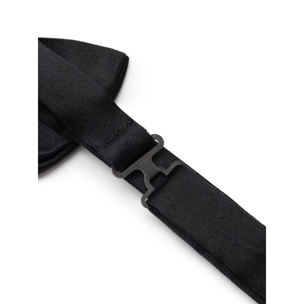 Dolce & Gabbana Black Silk Tie & Bowtie Elegance