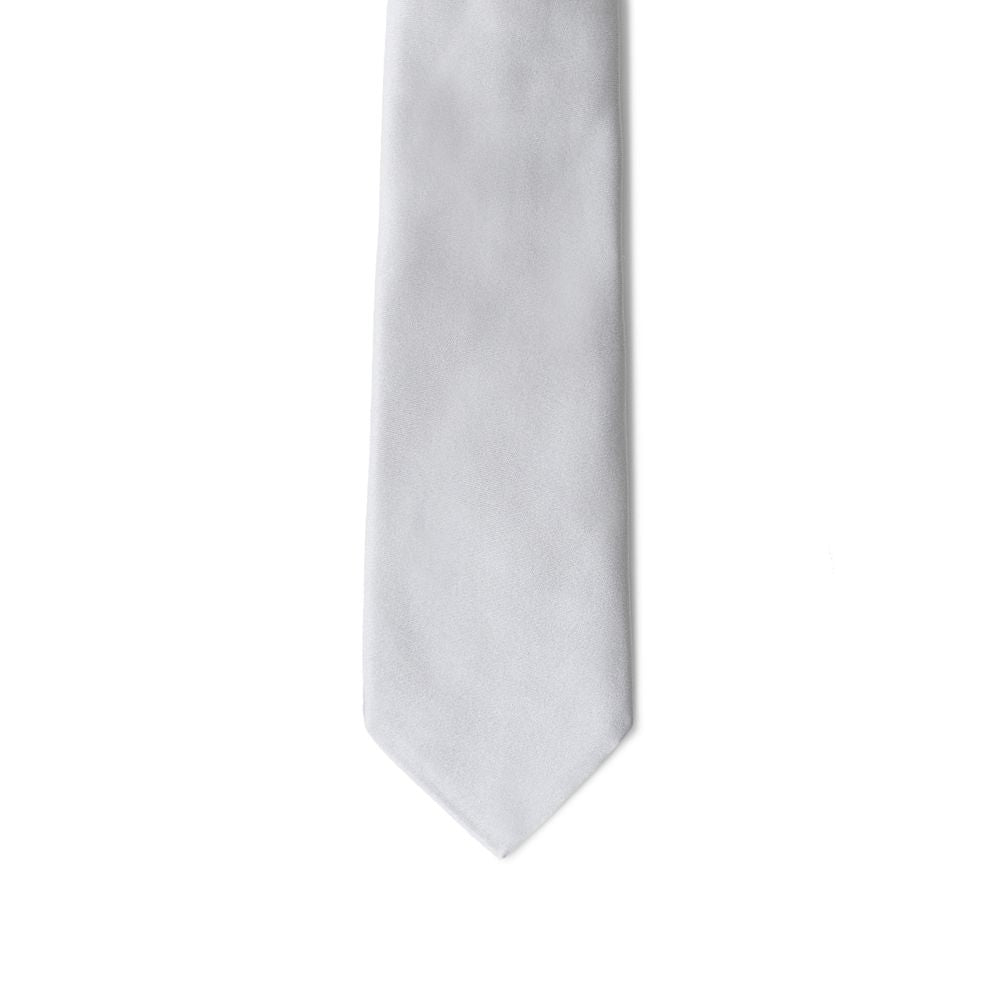 Giorgio Armani Silver Silk Tie & Bowtie Set for Timeless Elegance